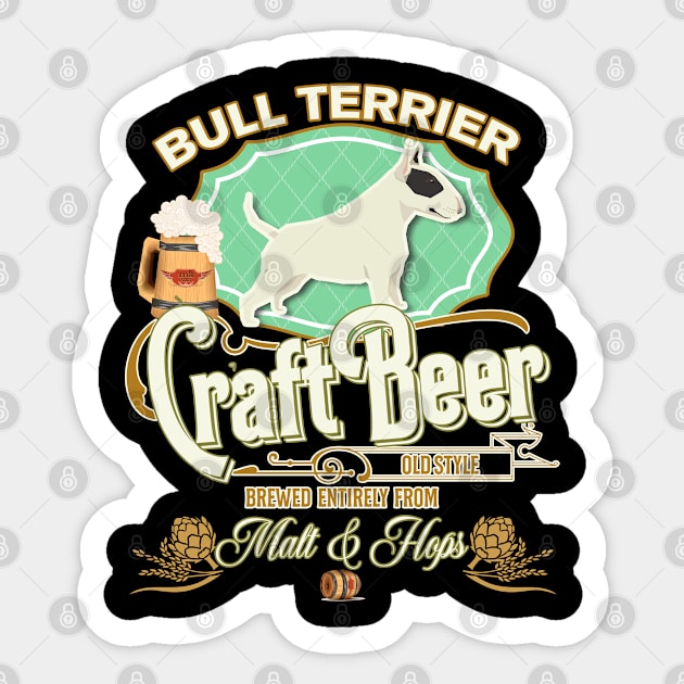 Bull Terrier Gifts - Beer Dog lover Sticker by StudioElla